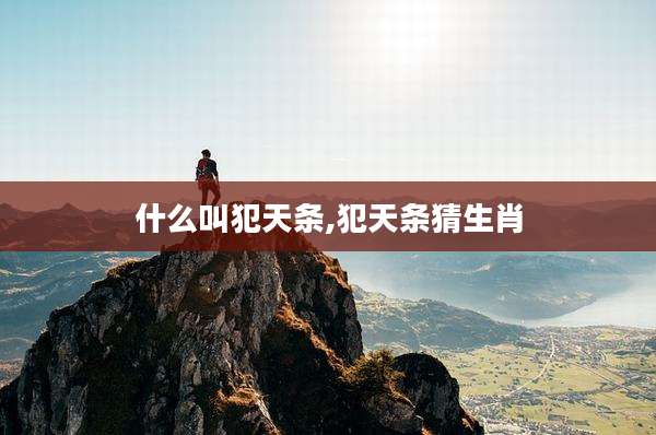 什么叫犯天条,犯天条猜生肖