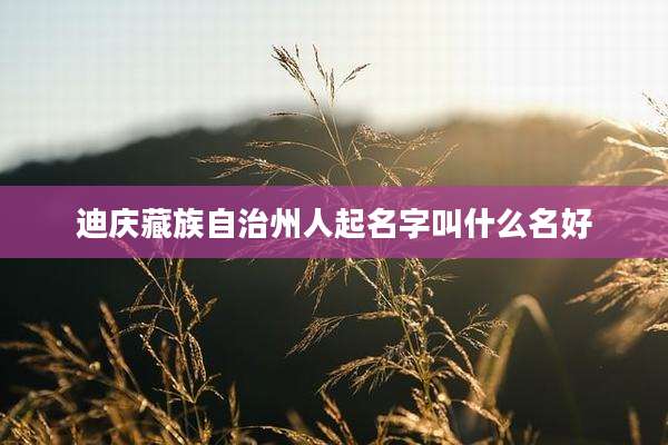 迪庆藏族自治州人起名字叫什么名好