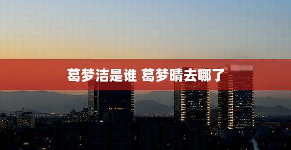 葛梦洁是谁 葛梦晴去哪了