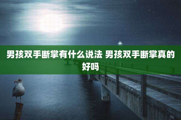 男孩双手断掌有什么说法 男孩双手断掌真的好吗