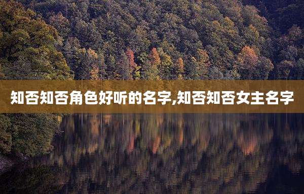 知否知否角色好听的名字,知否知否女主名字