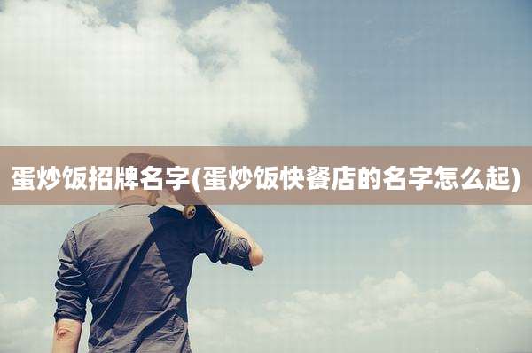 蛋炒饭招牌名字(蛋炒饭快餐店的名字怎么起)