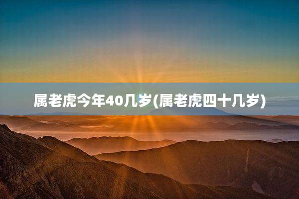 属老虎今年40几岁(属老虎四十几岁)