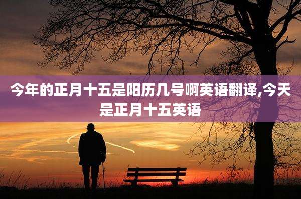 今年的正月十五是阳历几号啊英语翻译,今天是正月十五英语
