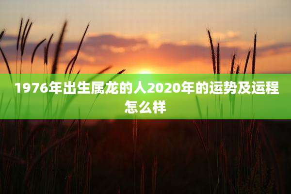 1976年出生属龙的人2020年的运势及运程怎么样