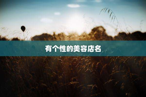 有个性的美容店名