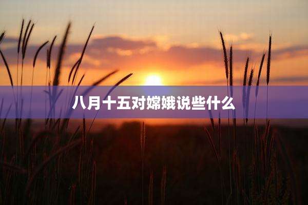 八月十五对嫦娥说些什么