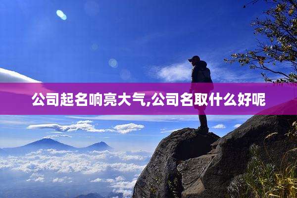 公司起名响亮大气,公司名取什么好呢