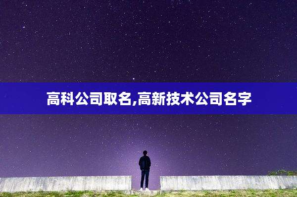 高科公司取名,高新技术公司名字