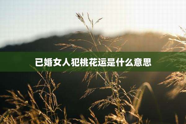 已婚女人犯桃花运是什么意思