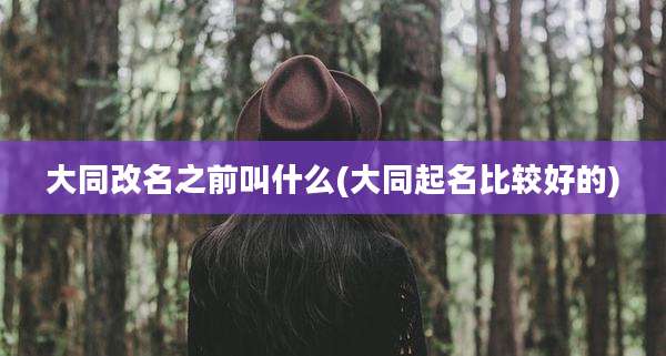 大同改名之前叫什么(大同起名比较好的)