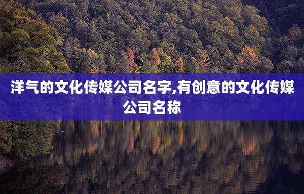 洋气的文化传媒公司名字,有创意的文化传媒公司名称