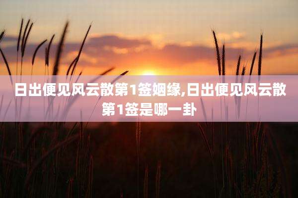 日出便见风云散第1签姻缘,日出便见风云散第1签是哪一卦