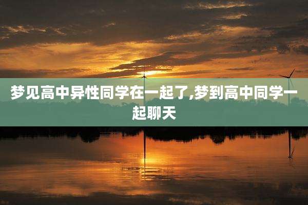 梦见高中异性同学在一起了,梦到高中同学一起聊天