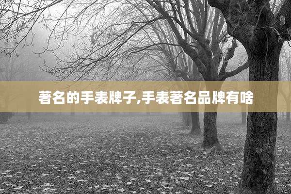 著名的手表牌子,手表著名品牌有啥