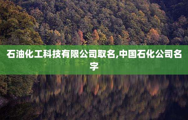 石油化工科技有限公司取名,中国石化公司名字