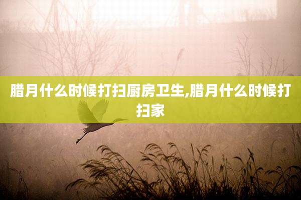 腊月什么时候打扫厨房卫生,腊月什么时候打扫家