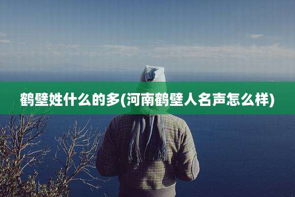 鹤壁姓什么的多(河南鹤壁人名声怎么样)