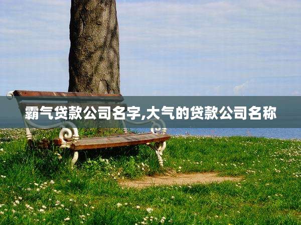 霸气贷款公司名字,大气的贷款公司名称