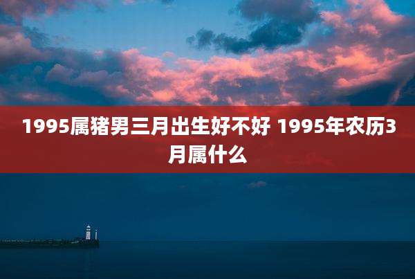 1995属猪男三月出生好不好 1995年农历3月属什么