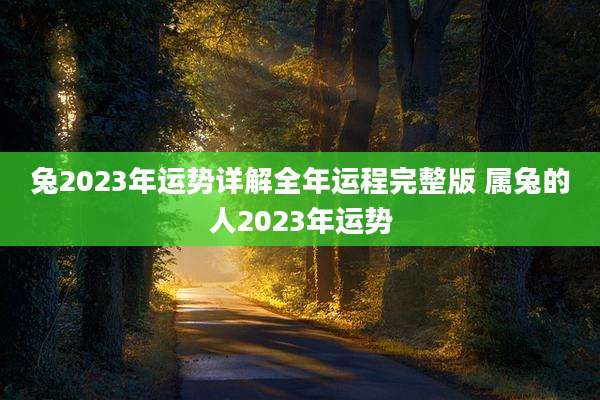 兔2023年运势详解全年运程完整版 属兔的人2023年运势