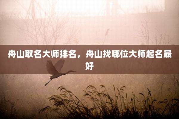舟山取名大师排名,舟山找哪位大师起名最好