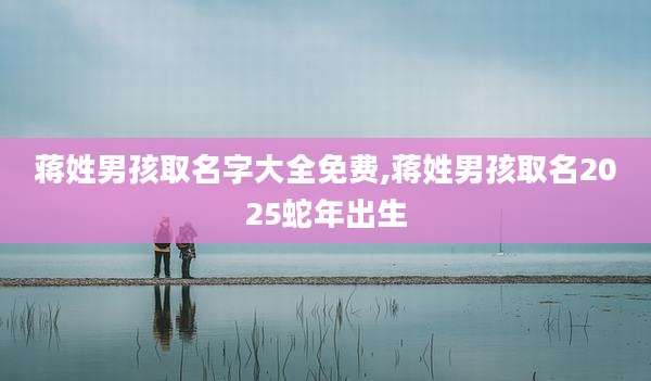 蒋姓男孩取名字大全免费,蒋姓男孩取名2025蛇年出生