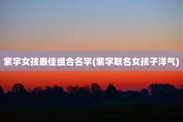 紫字女孩最佳组合名字(紫字取名女孩子洋气)