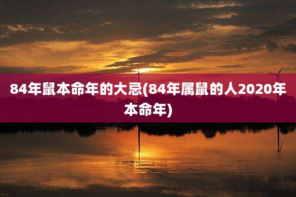 84年鼠本命年的大忌(84年属鼠的人2020年本命年)