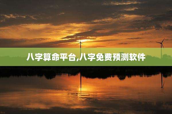 八字算命平台,八字免费预测软件