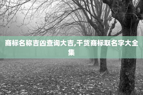 商标名称吉凶查询大吉,干货商标取名字大全集