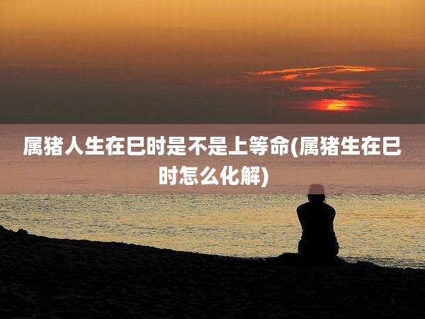 属猪人生在巳时是不是上等命(属猪生在巳时怎么化解)