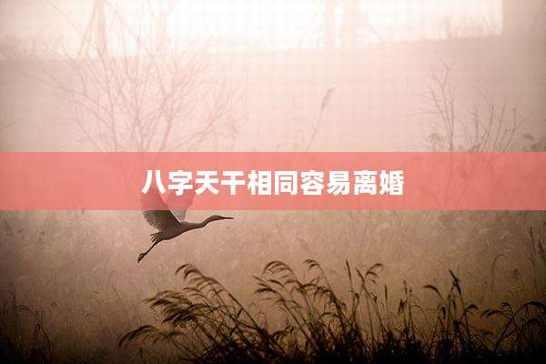 八字天干相同容易离婚