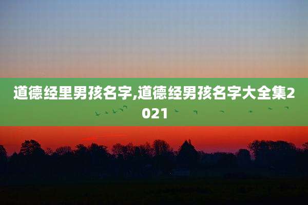 道德经里男孩名字,道德经男孩名字大全集2021