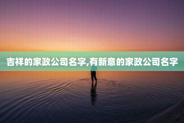 吉祥的家政公司名字,有新意的家政公司名字