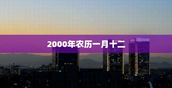 2000年农历一月十二