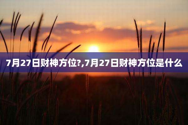 7月27日财神方位?,7月27日财神方位是什么