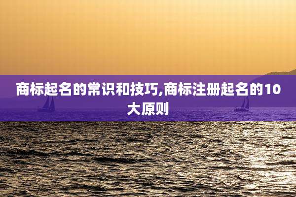 商标起名的常识和技巧,商标注册起名的10大原则