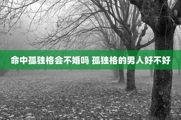 命中孤独格会不婚吗 孤独格的男人好不好