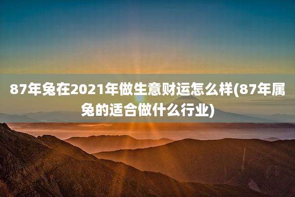 87年兔在2021年做生意财运怎么样(87年属兔的适合做什么行业)