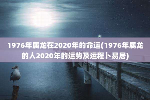 1976年属龙在2020年的命运(1976年属龙的人2020年的运势及运程卜易居)