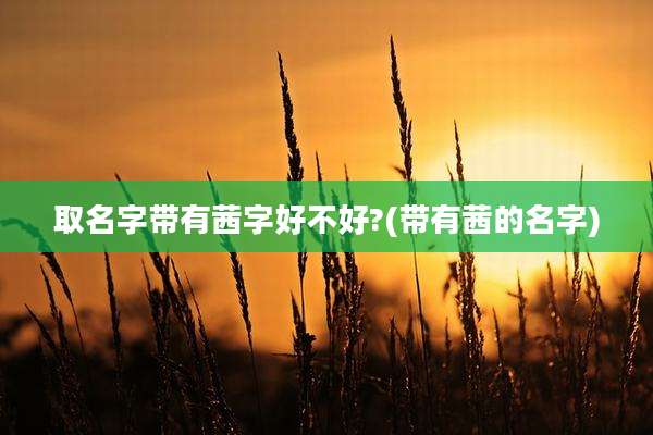 取名字带有茜字好不好?(带有茜的名字)