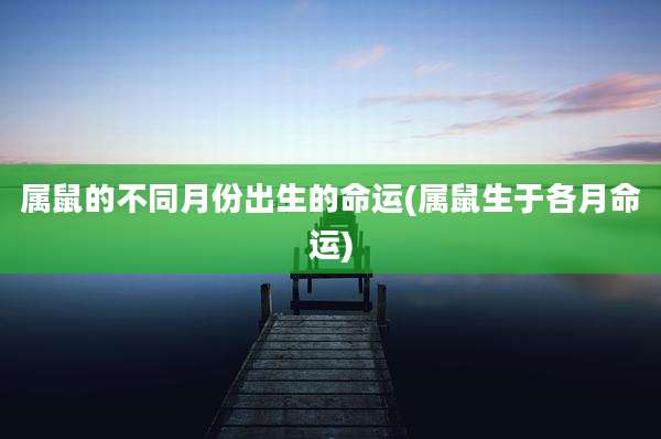 属鼠的不同月份出生的命运(属鼠生于各月命运)