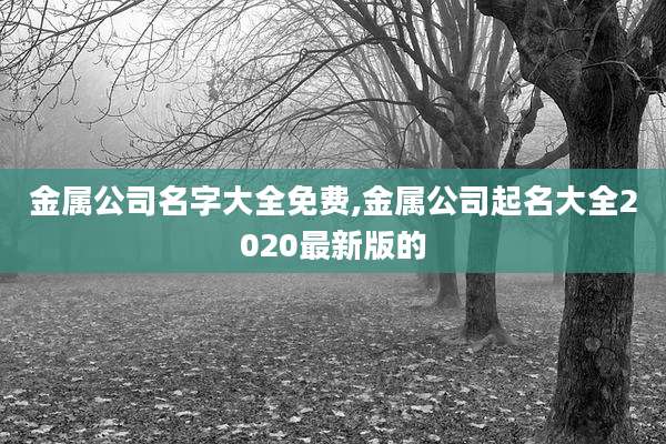 金属公司名字大全免费,金属公司起名大全2020最新版的