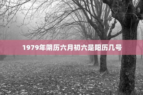1979年阴历六月初六是阳历几号