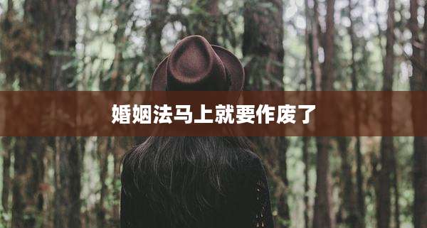 婚姻法马上就要作废了