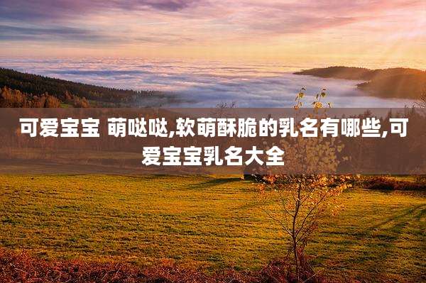 可爱宝宝 萌哒哒,软萌酥脆的乳名有哪些,可爱宝宝乳名大全