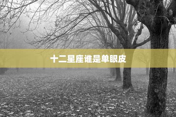 十二星座谁是单眼皮