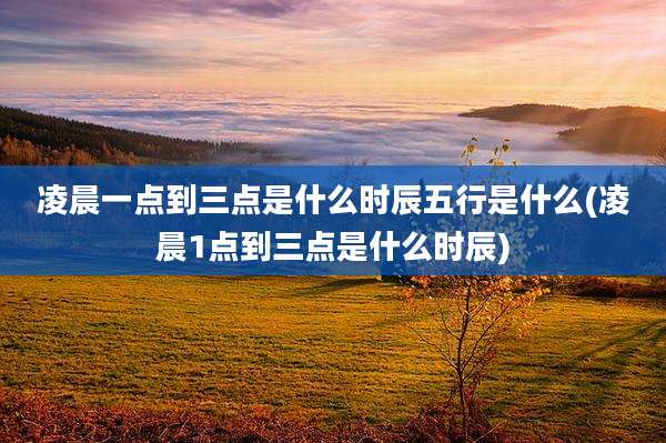 凌晨一点到三点是什么时辰五行是什么(凌晨1点到三点是什么时辰)