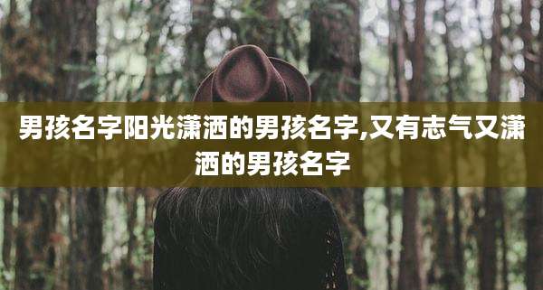 男孩名字阳光潇洒的男孩名字,又有志气又潇洒的男孩名字